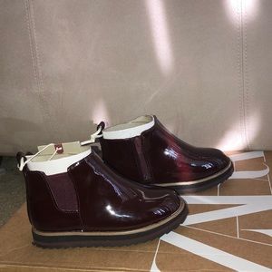 Kids Zara burgundy patent leather booties